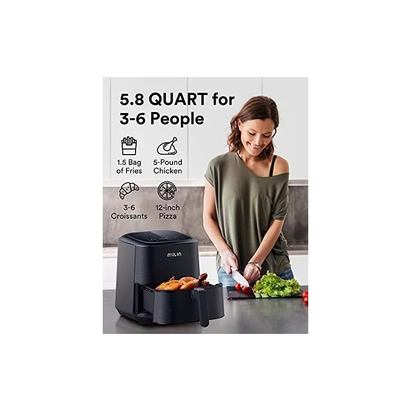 MILIN Air Fryer, Milin 1700w XL Air Fryer with 100