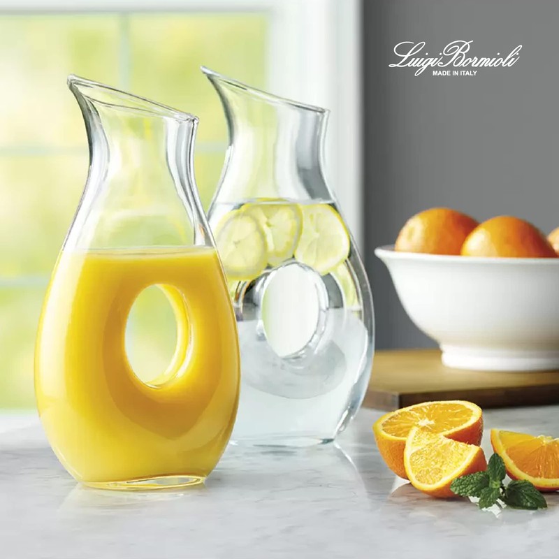 Luigi Bormioli Crescendo 48 Ounce Carafe, Crystal Glass Pitchers, Dishwasher