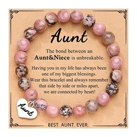 Aunt Auntie Gifts Bracelet from Niece Mothers Day Gifts for Aunt Beaded Bracelets for Women Birthday Christmas Gift for Auntie Aunty Gifts for Aunts from Niece