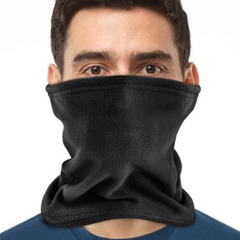 TANNESS Winter Thermal Snood | Fleece Mens Scarf Face Masks | Neck Warmer Snoods for Men | Neck Gaiter Beanie Hat Men's Accessories Winter Hat for Mens and Womens (Black)