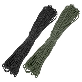 TIXIPEM 2 mm 66FT Reflective Guyline Camping Paracord [2PCS] - Guy Lines Ultralight Thin Cord Rope 3 Strands Paracord Use for Camping Tents & Tarps & Hiking - [Fluorescent Green, Orange]