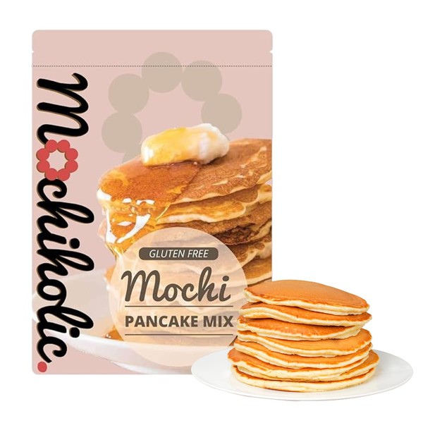 Pancake Mix Original Recipe - Rice Flour, Gluten-Free with Low Calories and Sugar - Essential Nutrients - 12 oz Healthy Daily Snacks by Mochiholic (Pack of 1)