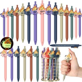 Dumpster Fire Pens Funny Luminous Ballpoint Pen Emotional Support Dumpster Fire Back to School Gift Employee Appreciation Gift Positive Gift for Coworkers Teacher Student School Ofiice Home Supplies:_Style 2-Luminous (Colorful)_24 Pcs