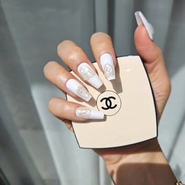Fluttering handmade nail tips - Square / 일렁일렁 수제네일팁 - 스퀘어