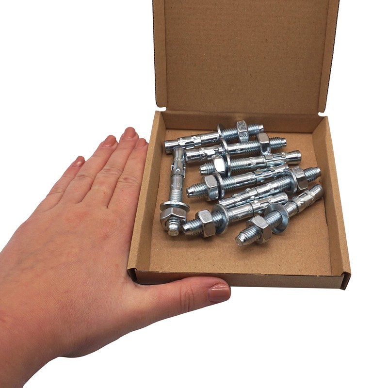 SKIR'CO (8 pcs) Wedge Anchors M10 x 75 mm, Metal