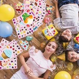 24 Sheets Make Your Own Cupcake Stickers Make A Face Stickers for Kids Toddlers with DIY Craft Stickers Kids Party Favor Supplies Crafts