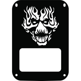 JeepTails Flaming Demon The Second Tail lamp Light Covers Compatible with Jeep JK Wrangler - Black - Set of 2