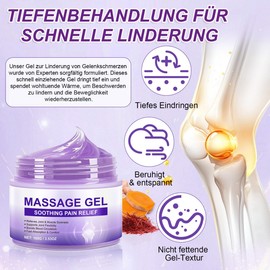 Kurkuma & Emuöl Gelenkschmerz-Massagegel, Beruhigendes Massagegel Gegen Schmerzen & Beruhigend, Soothing Massage Gel Für Rücken, Nacken, Hände, Knie - Gelenkschmerzgel für alle Hauttypen