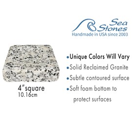 Multi-Purpose Scrub/Soap Holder for Kitchen and Bathroom - Fast Drying Scrubber & Soap System for All Sinks - Natural Granite Countertop Accessory-Kitchen, Bathroom- Made in The USA by Sea Stones