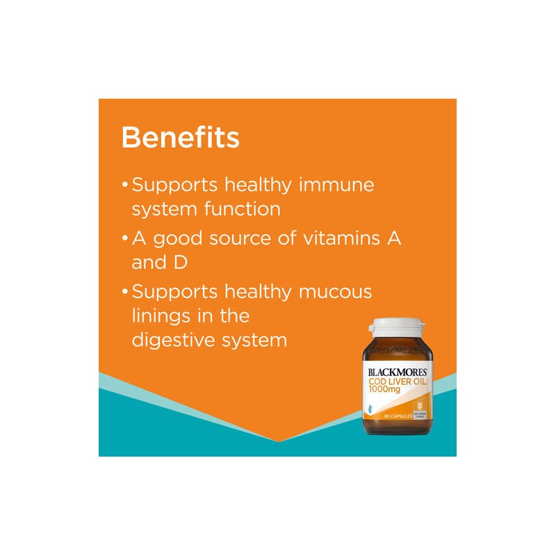 Blackmores Cod Liver Oil 1000mg 80 Capsules