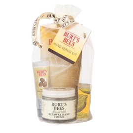 Burt's Bees Hand Repair Gifts Set, 3 Hand Creams plus Gloves - Almond Milk Hand Cream, Lemon Butter Cuticle Cream, Shea Butter Hand Repair Cream