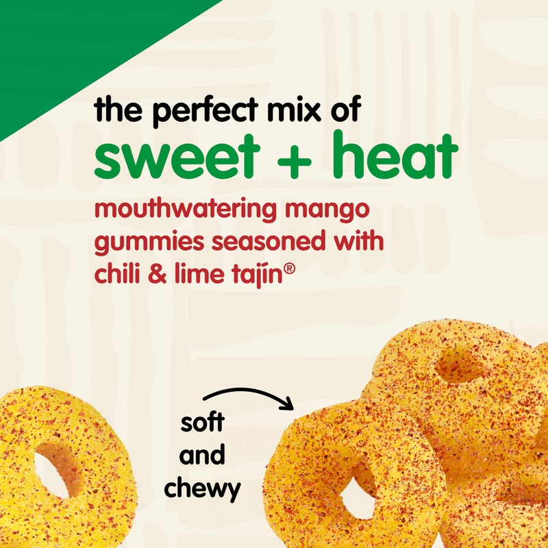 Snak Club Tajin Mango Rings Gummy Candy, Fruit Candy Gummies