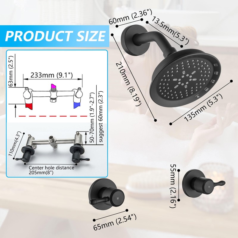LUOGULIANG 2 Handles Shower Faucet Set (Type 4)