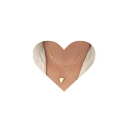 Allereyae Vintage Layered Triangle Choker Necklace Triangle Pendant Necklace Gold Geometric Necklace Jewelry Minimalist Necklace Chain Jewelry for Women