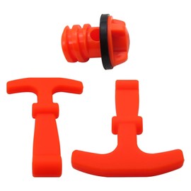 Qblahip Cooler Drain Plugs Lid T Latch Straps Handles Replacement for RTIC YETI Coolers,Smellless and Eco-Friendly Silicon (2 Pack Orange Straps + 1 Pack Drain Plug)