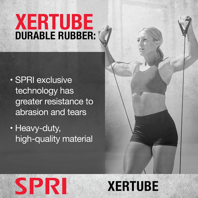 SPRI Xertube Resistance Bands Exercise Cords, Green, Light