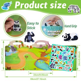 Hi.FANCY 2Set Sticker Book, Puffy Sticker Books for Kids 2-4, Puffy Sticker Play Set, Reusable Sticker Book