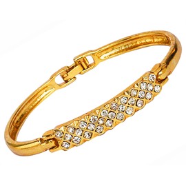 Touchstone Artistic and Smart Golden Rhinestone Bracelet for Women