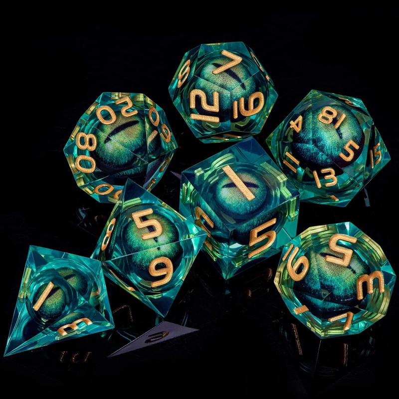 ARUOHHA DND Resin Dice Beholder's Dragon Eye Dice Liquid Core