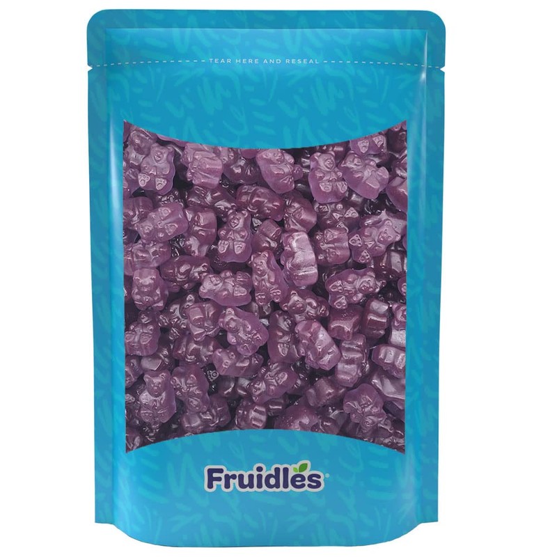 Fruidles Grape Gummi Bears Candy, Fruit Flavors Gummies, Allergy Friendly,