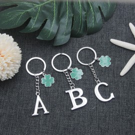 Initial Letter Keychain A-Z Letter Keyring 26 Initial Letter Charm Key Ring Little Gift Initial keychain for men women (S)