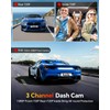 Kussla 3 Channel Dash Cam Front and Rear Inside, 1080P