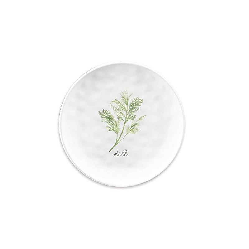 BUZZ SET OF 4 - Melamine WHITE GARDEN HERBS Side