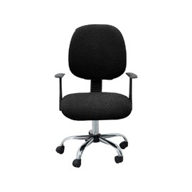 Hyper Cover 2-Pieces Jacquard Office Chair Cover (Black) - Stretchable Office Chair Seat Cover and Back Cover Slipcovers for Office Chair Durable, Washable, Easy Fit Office Chair Covers