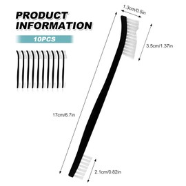 Small Cleaning Brush 10 Pcs Crevice Cleaning Brushes Set for Small Spaces Double Ended Mini Stiff Bristles Brushes for Kitchen Sink