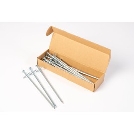 Ogrodzenia Wiklinowe 15 x Diameter 6 mm Galvanised Tent Pegs, Length 230 mm, T Profile, Camping Pegs for Fixing, Fixing Pegs, Stable Ground Anchors Made of Galvanised Steel