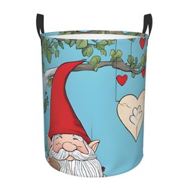 Laundry Baskets with Handles Waterproof Medium inches Storage Basket, Collapsible Laundry Hampers, Laundry Room Organization & Apartment Essentials - Christmas Traditional Gnome