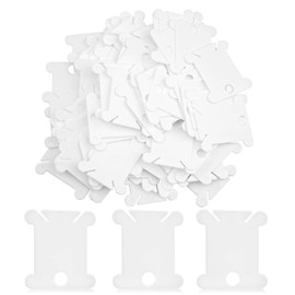 100 Pcs Plastic Floss Bobbin, Embroidery Floss Bobbins, Cross Stitch Embroidery Cotton Thread Embroidery Floss Thread Craft, White Embroidery Thread Organize for DIY Sewing Craft