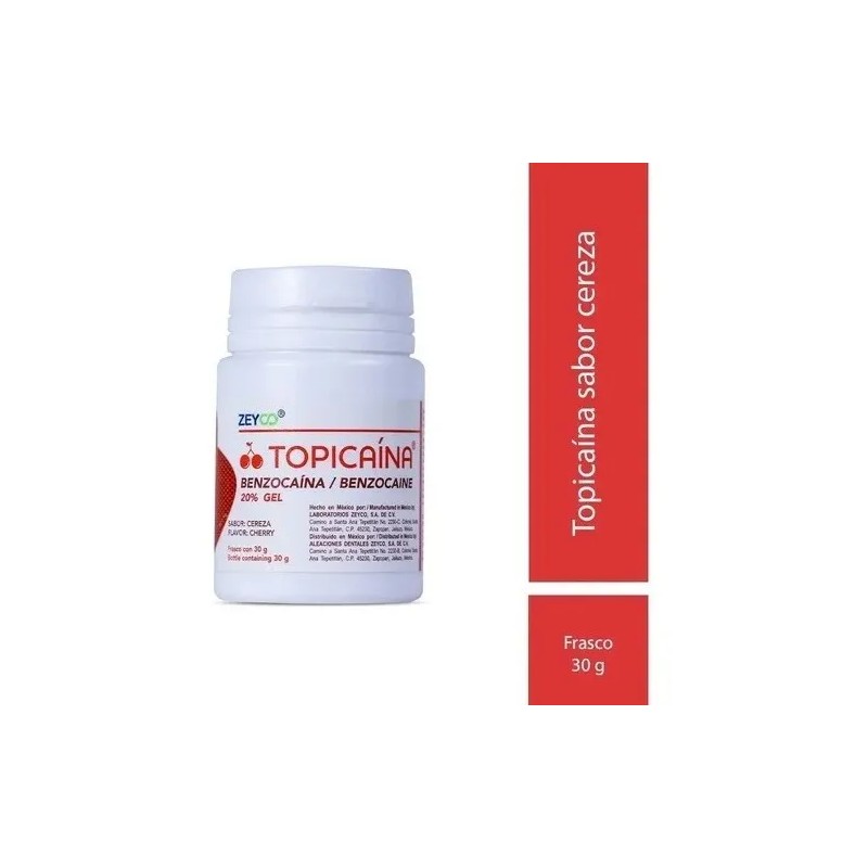 Topicaína Benzocaína 20% Cereza Frasco 30g - Zeyco