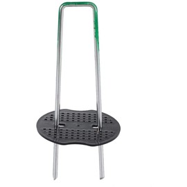 LINZI Pack of 100 U-Shaped Garden Pegs Half-Green Galvanised Steel + Buffer Washers for Fixing Securing Weed Barrier Fabric, Cloth, Mat, Wire, Fencing 667432