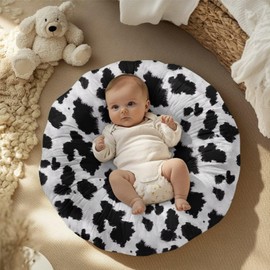 Goronwyfloyd Black White Cowhide Stripes Print Newborn Lounger Cover Removable Soft Comfortable Slipcover for Infant Lounger Pillow Cover Stain Resistant and Scratch Resistant