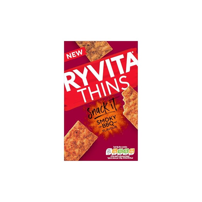 Ryvita Thins Snack It Smoky BBQ Flavour 125g