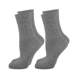 Nur Die Pack of 2 Bamboo Comfort Socks Women's Soft Comfort Band Bamboo Socks, Light grey