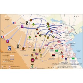 24"x36" Gallery Poster, Operation Desert Storm map