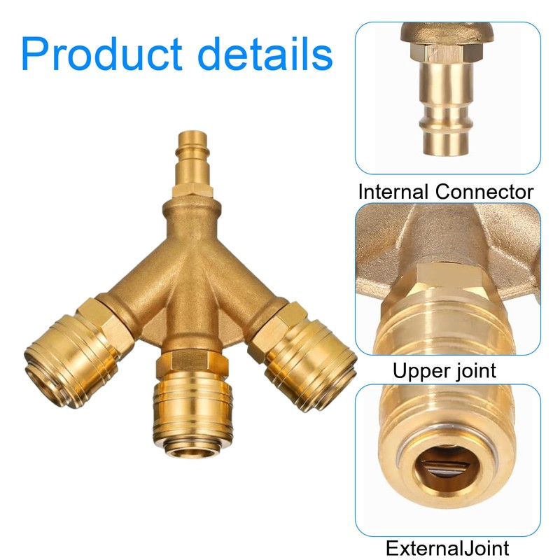 Compressed Air Distributor 3-Way with Couplings, Fleymu NW 7.2 1/4