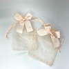 Apricot colored 10x15cm ribbon mesh pocket 10ea