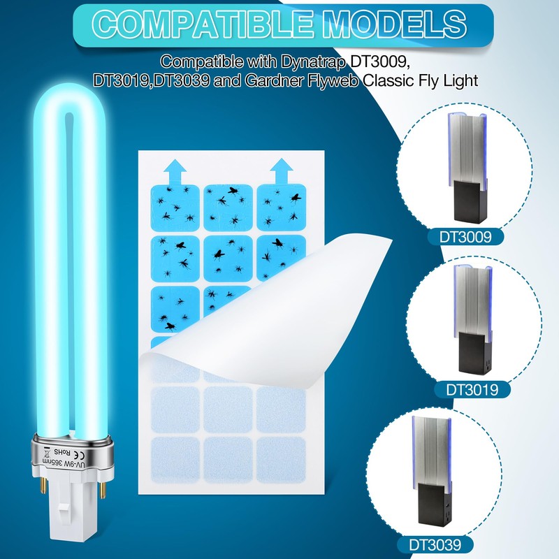 Qualirey 2 Pack 9W UV Replacement Bulb and 12 Pcs
