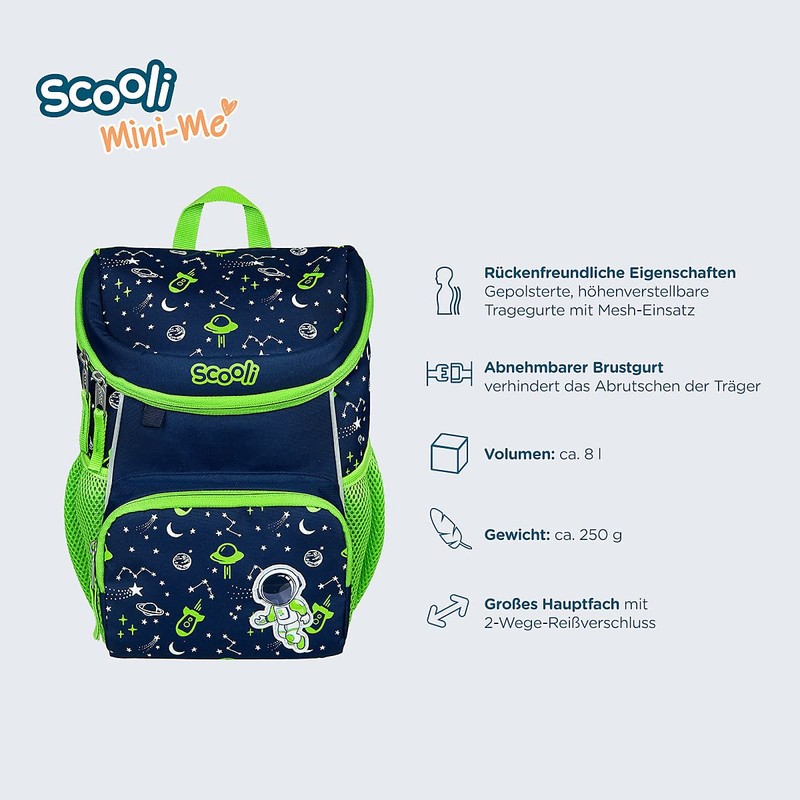 Scooli Children's Backpack for Girls & Boys, Mini Me, Ergonomic
