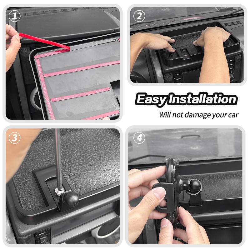 JeCar for JK Phone Holder Mount Center Console Dash Tray