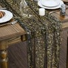 Artoid Mode Black Gold Gauze Table Runner, Glitter Metallic Foil