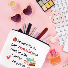 Kulturbeutel für Damen, Geschenke für Lehrer, Make-up, Geschenke für Lehrer, Kulturbeutel für Damen, Make-up-Tasche, weiß