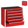 P.I.T. Mini Red Tool Box, Portable 3 Drawer Steel Stackable