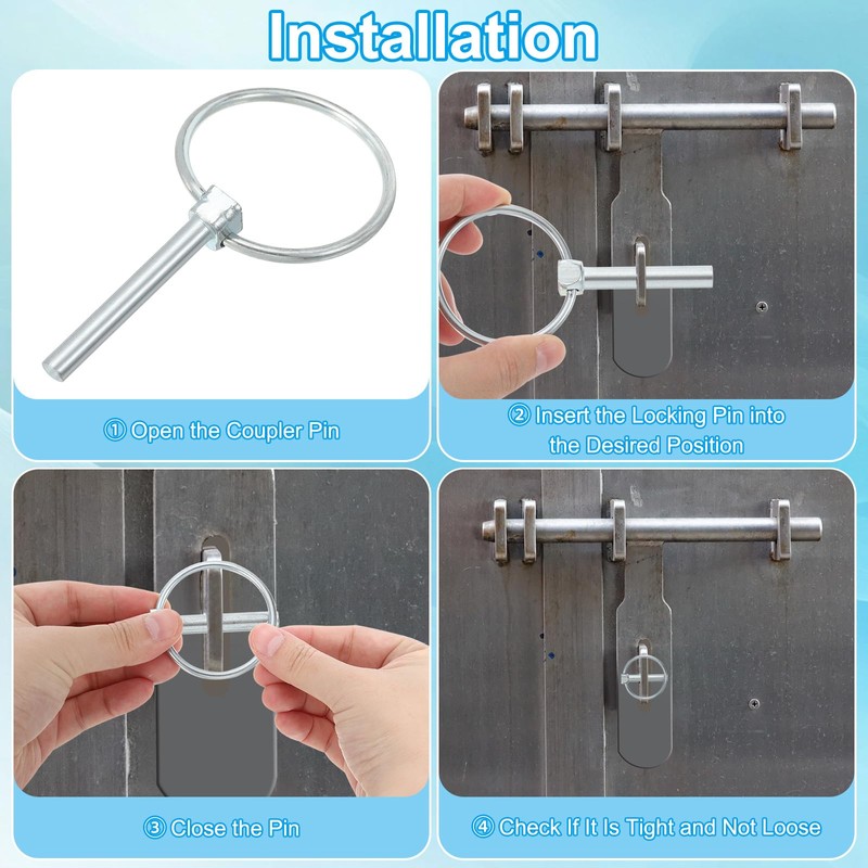 PATIKIL 5/16 x 1.77" Linch Pin, 4 Pcs Lynch Pin