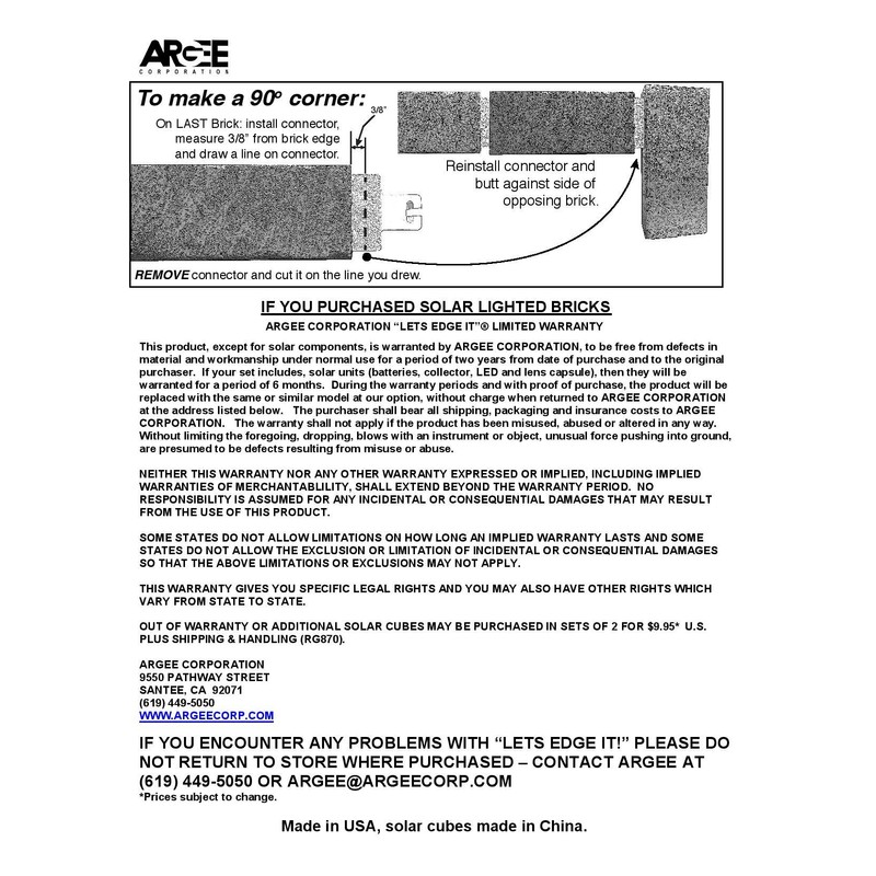 Argee RG874 Brick Edging, Terra Cotta