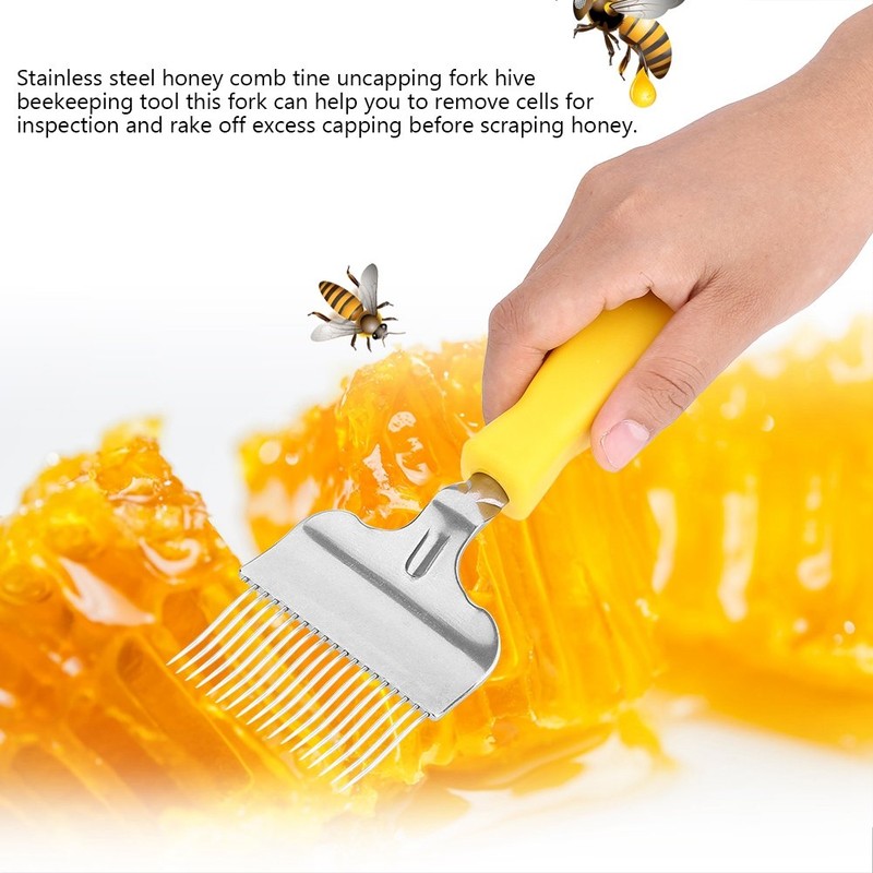 TOPINCN Beekeeping Tine, Beekeeping Tine, Stainless Steel, Honeycomb Discovery Fork,