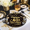 EVYIENEN 50Pcs 40th Birthday Party Paper Plates,7inch Disposable Black and